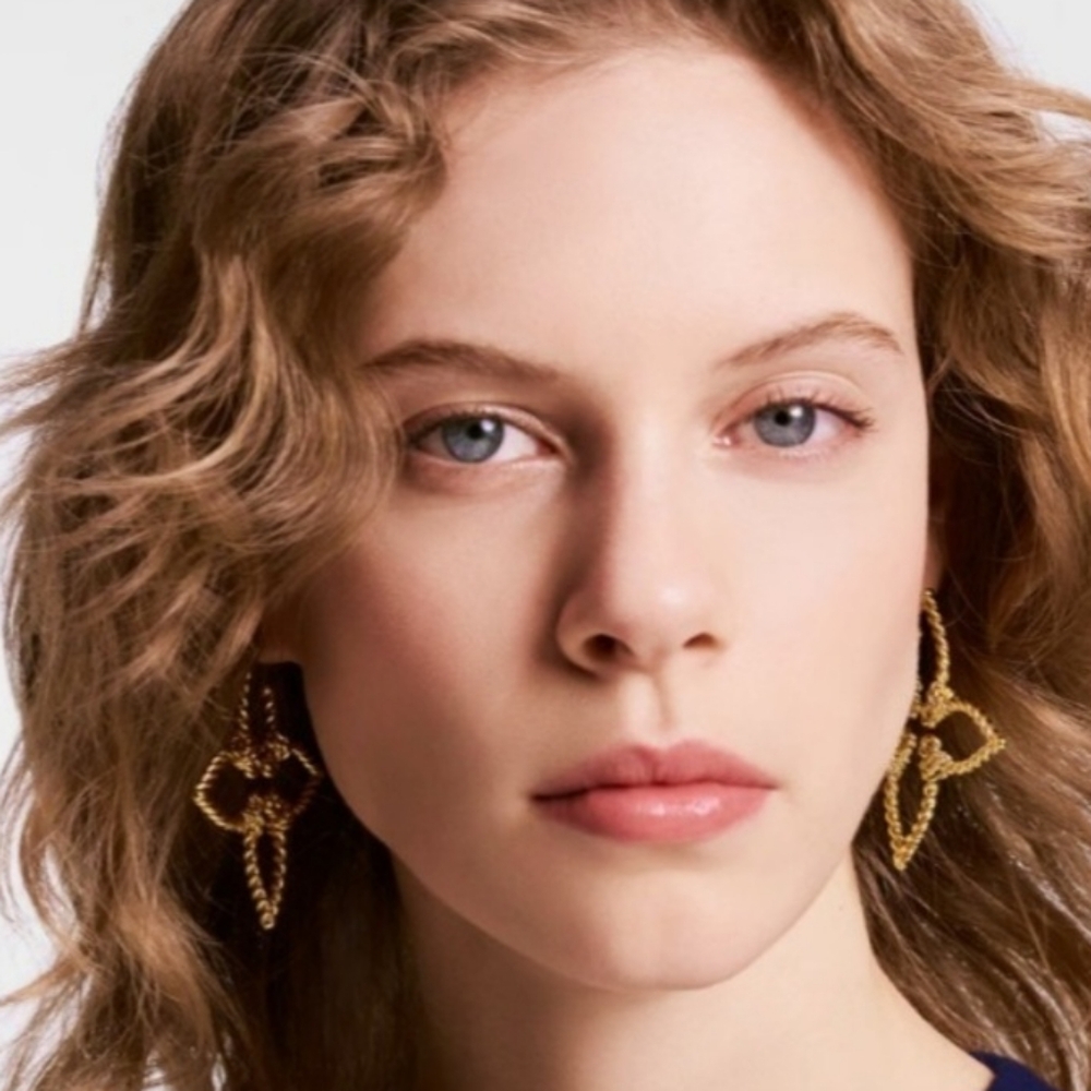 Luxury Designer Silver Nautical Hoops Earrings - Picture 6 of 7